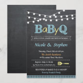 BBQ Baby shower Invitation / Babyq Kaart (Voorkant / Achterkant)
