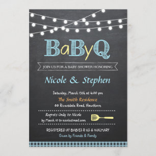 BBQ Baby shower Invitation / Babyq Kaart