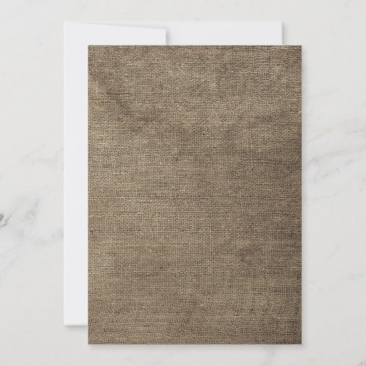 BBQ Baby shower Invitation Burlap  Kaart (Achterkant)