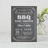 BBQ Baby shower Invitation Chalkboard Kaart (Staand voorkant)