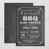 BBQ Baby shower Invitation Chalkboard Kaart (Voorkant / Achterkant)