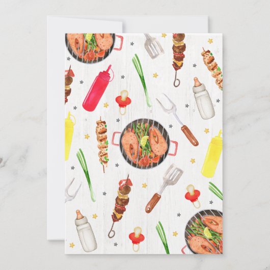 BBQ-Baby shower Kaart (Achterkant)