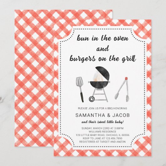 BBQ-Baby shower Kaart (Voorkant / Achterkant)