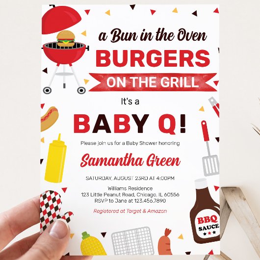 BBQ Baby Shower Kaart