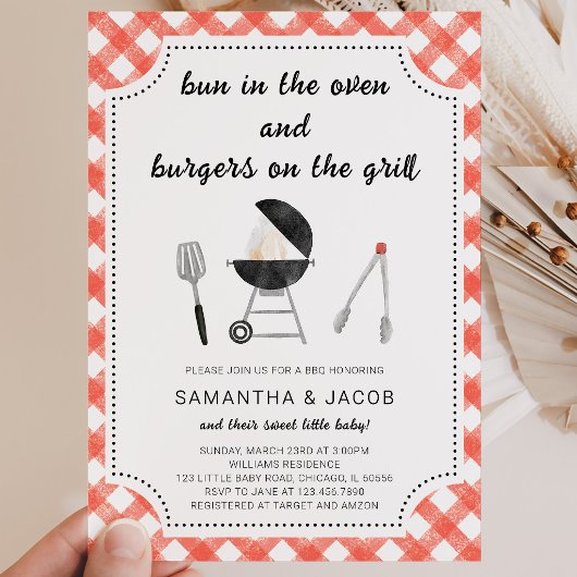 BBQ Baby Shower Kaart