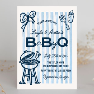 BBQ Baby Shower Koppels Baby Q Kaart