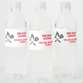 BBQ Baby shower koppels baby shower Waterfles Etiket
