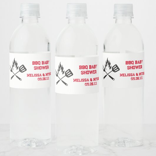 BBQ Baby shower koppels baby shower Waterfles Etiket
