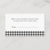 BBQ Baby shower Luier Raffle Grijs Plaid Informatiekaartje (Achterkant)