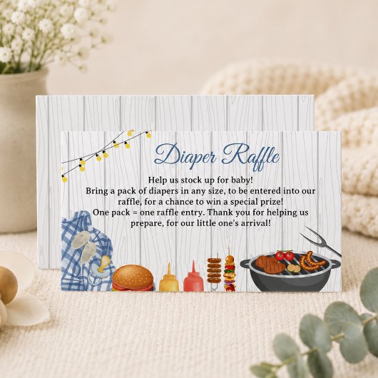 BBQ Baby Shower Luier Raffle Informatiekaartje