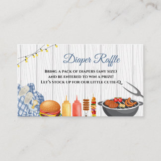 BBQ Baby Shower Luier Raffle Informatiekaartje