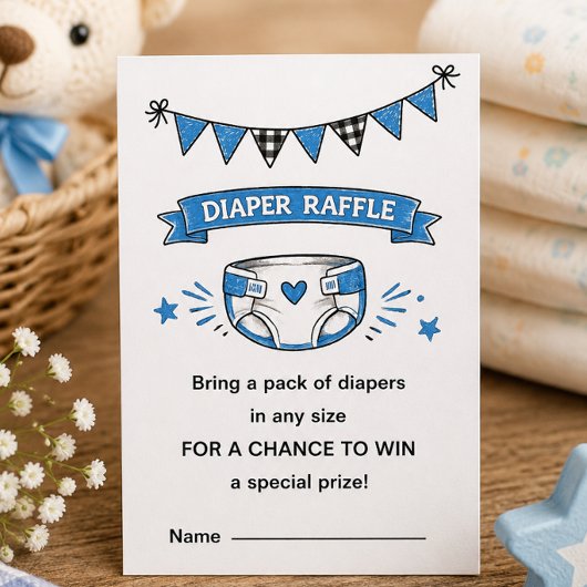 BBQ Baby Shower Luier Raffle Kaart