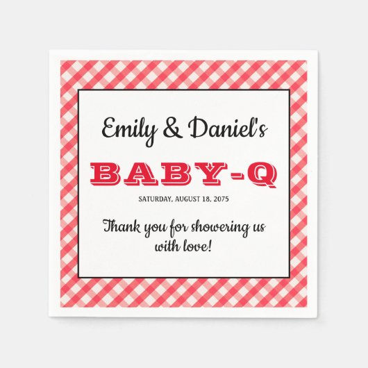 BBQ Baby shower Napkins Servet (Voorkant)
