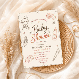 BBQ Baby Shower Ouders Worden Rustieke Koppel Kaart