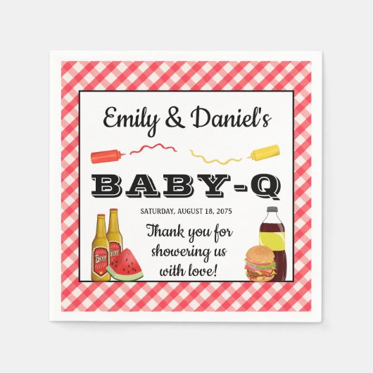 BBQ Baby shower papieren servetten (Voorkant)
