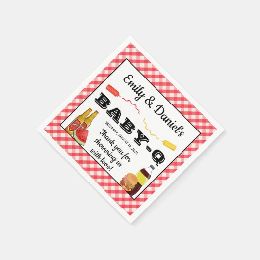 BBQ Baby shower papieren servetten (Hoek)