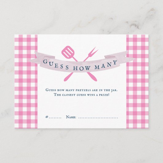 BBQ Baby shower Raad hoeveel  spel Kaart (Voorkant)