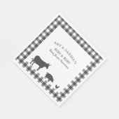 BBQ Baby shower Rib en Bibs  Grijs Pset Servet (Hoek)