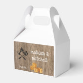 BBQ baby shower rode plaid gingham dank u Bedankdoosjes (Achterkant)