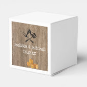 BBQ baby shower rode plaid gingham dank u Bedankdoosjes (Achterkant)