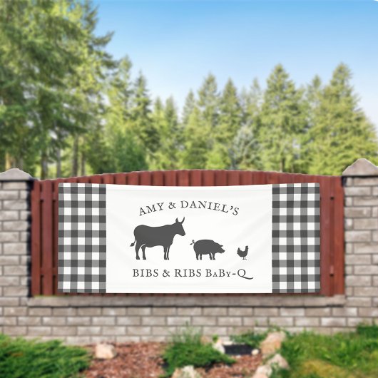 BBQ Baby shower Rustic Grey Pset Spandoek