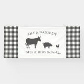 BBQ Baby shower Rustic Grey Pset Spandoek (Horizontaal)