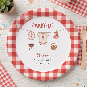 Bbq Baby Shower Rustic Rode Gingang Papieren Bordje