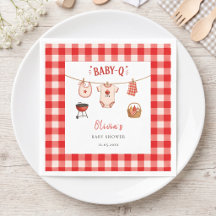 Bbq Baby Shower Rustic Rood Gingham