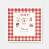 Bbq Baby Shower Rustic Rood Gingham Servet (Voorkant)