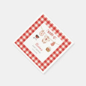 Bbq Baby Shower Rustic Rood Gingham Servet (Hoek)