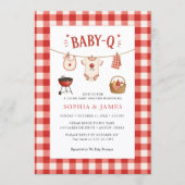 Bbq Baby Shower Rustieke Rode Gingham Kaart (Voorkant)
