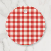 Bbq Baby Shower Rustieke Rood Gestreepte Stof Bedankjes Labels (Achterkant)