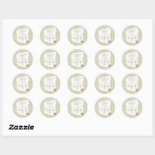 Bbq Baby Shower Sage Gingham Rustic Op Maat Ronde Sticker (Vel)