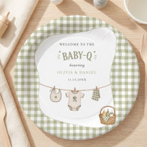 Bbq Baby Shower Salie Gingham Rustic Op Maat