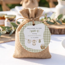 BBQ Baby Shower Salie Gingham Rustieke Aangepaste