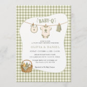 Bbq Baby Shower Salie Gingham Rustieke Aangepaste Kaart (Voorkant)