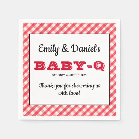 BBQ Baby Shower Servetten (Voorkant)