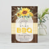 BBQ Baby shower Sunflower Baby Q Couples Shower Kaart (Staand voorkant)