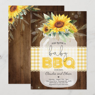 BBQ Baby shower Sunflower Baby Q Couples Shower Kaart