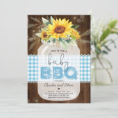 BBQ Baby shower Sunflower Baby Q Couples Shower Kaart (Staand voorkant)