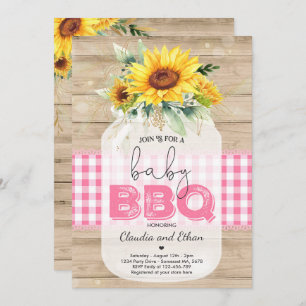 BBQ Baby shower Sunflower Baby Q Couples Shower Kaart