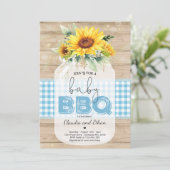 BBQ Baby shower Sunflower Baby Q Couples Shower Kaart (Staand voorkant)