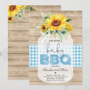 BBQ Baby shower Sunflower Baby Q Couples Shower Kaart