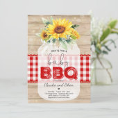 BBQ Baby shower Sunflower Baby Q Couples Shower Kaart (Staand voorkant)