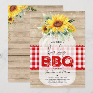 BBQ Baby shower Sunflower Baby Q Couples Shower Kaart