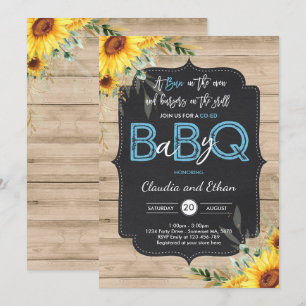 BBQ Baby shower Sunflower Baby Q Couples Shower Kaart