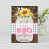 BBQ Baby shower Sunflower Baby Q Couples Shower Kaart (Staand voorkant)