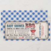 BBQ Baby shower Ticket Diaper Raffle-uitnodigingen Kaart (Voorkant / Achterkant)