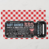 BBQ Baby shower Ticket Diaper Raffle-uitnodigingen Kaart (Voorkant / Achterkant)