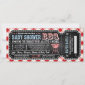 BBQ Baby shower Ticket Diaper Raffle-uitnodigingen Kaart (Voorkant)